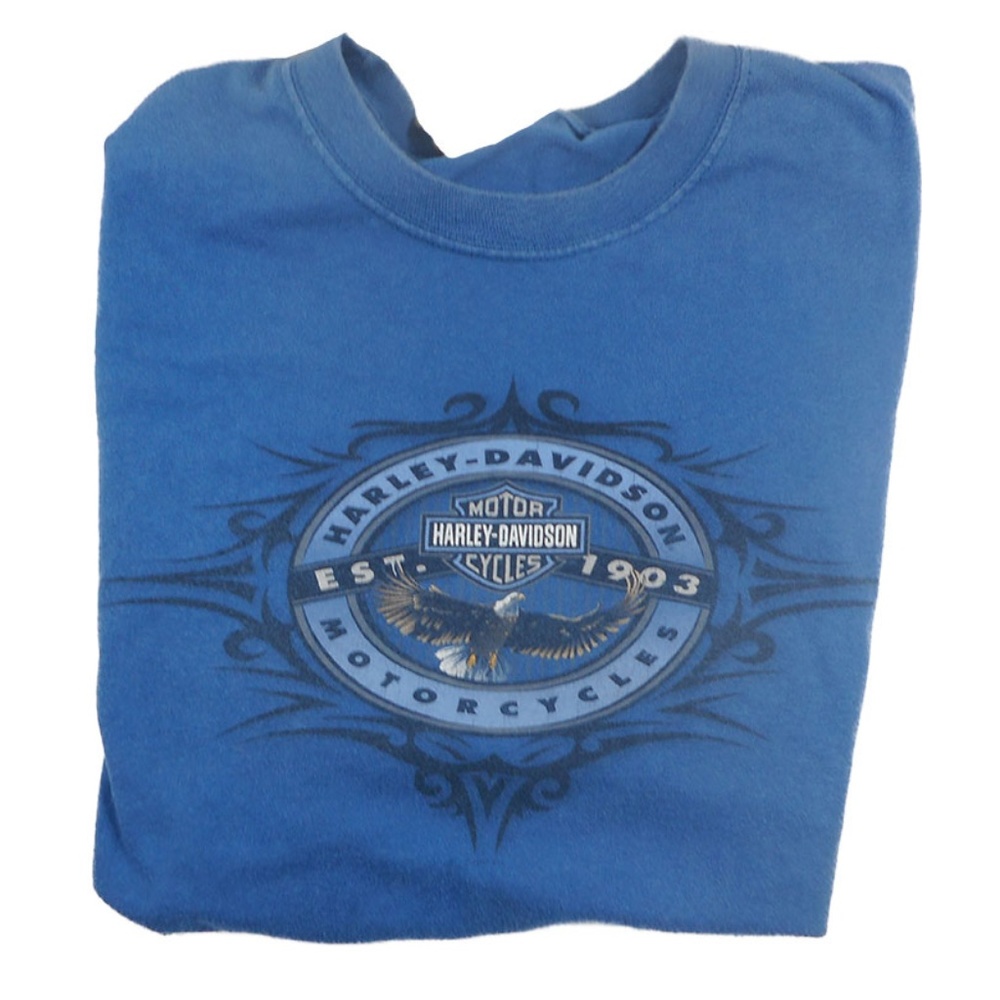 Harley Davidson Blue Short Sleeve T Shirt Womens